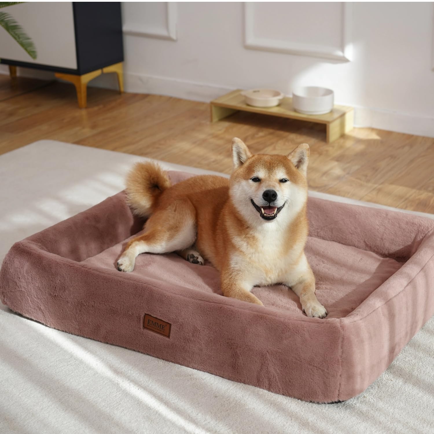 

EMME 3D Dog Warm Pet Bed with Unfilled Faux Rabbit Premium Pet Fully Filled with Urethane High No Suitable for Senior and Multiple Removable Suitable