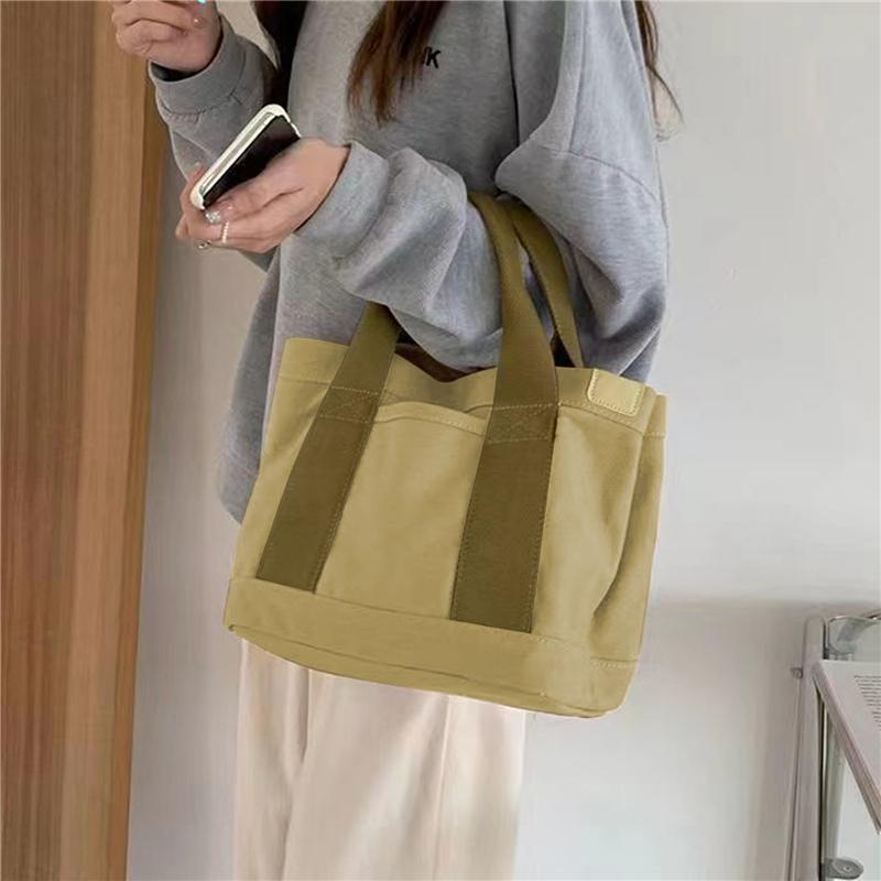 

Женская сумка-тоут Bento из холста, японский сплошной цвет, простая повседневная сумка