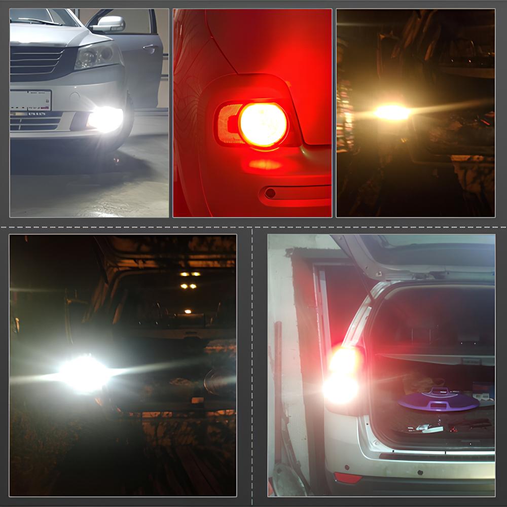 Universal Fog Light Car Tail Lights Turn Signal Reverse Brake Lamp R5W 3030 Bulb Automobiles Headlight H4/H7/H8/H16/9006 1200Lm