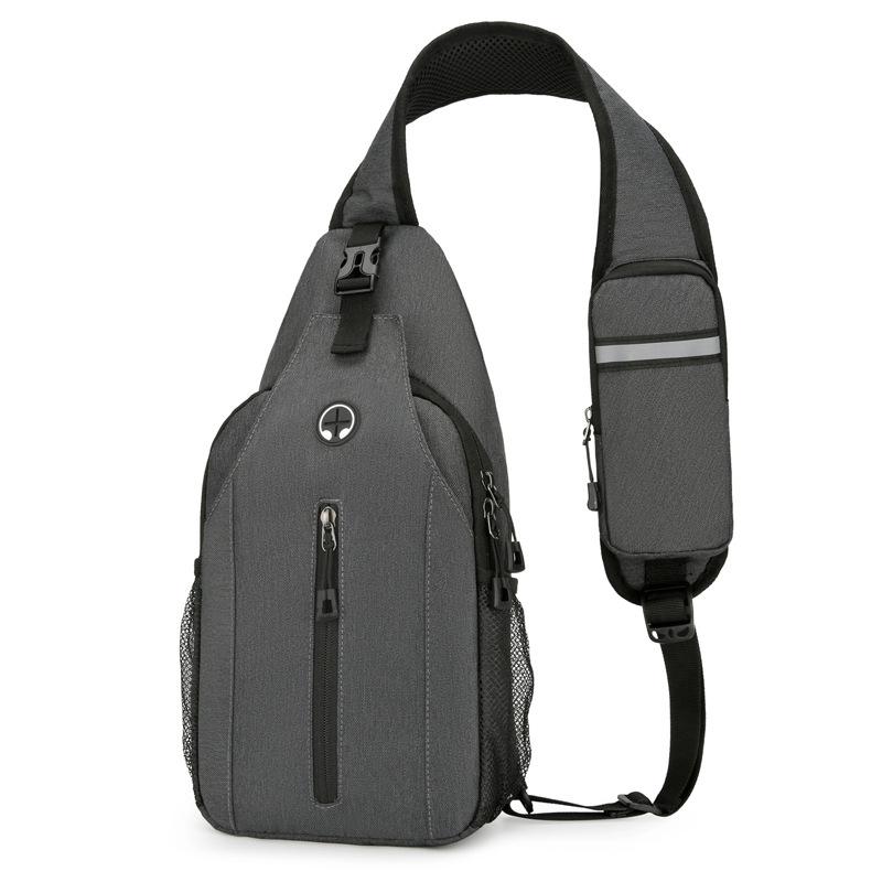 Men's Breast Bag Men's New Simple Multi-functional Sports Backpack Leaf Commuting Versatile Men's Breast Bag