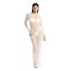 Sexay Knit Long Sleeve Dress With 3d Pattern For Nightclub And Beach Wear