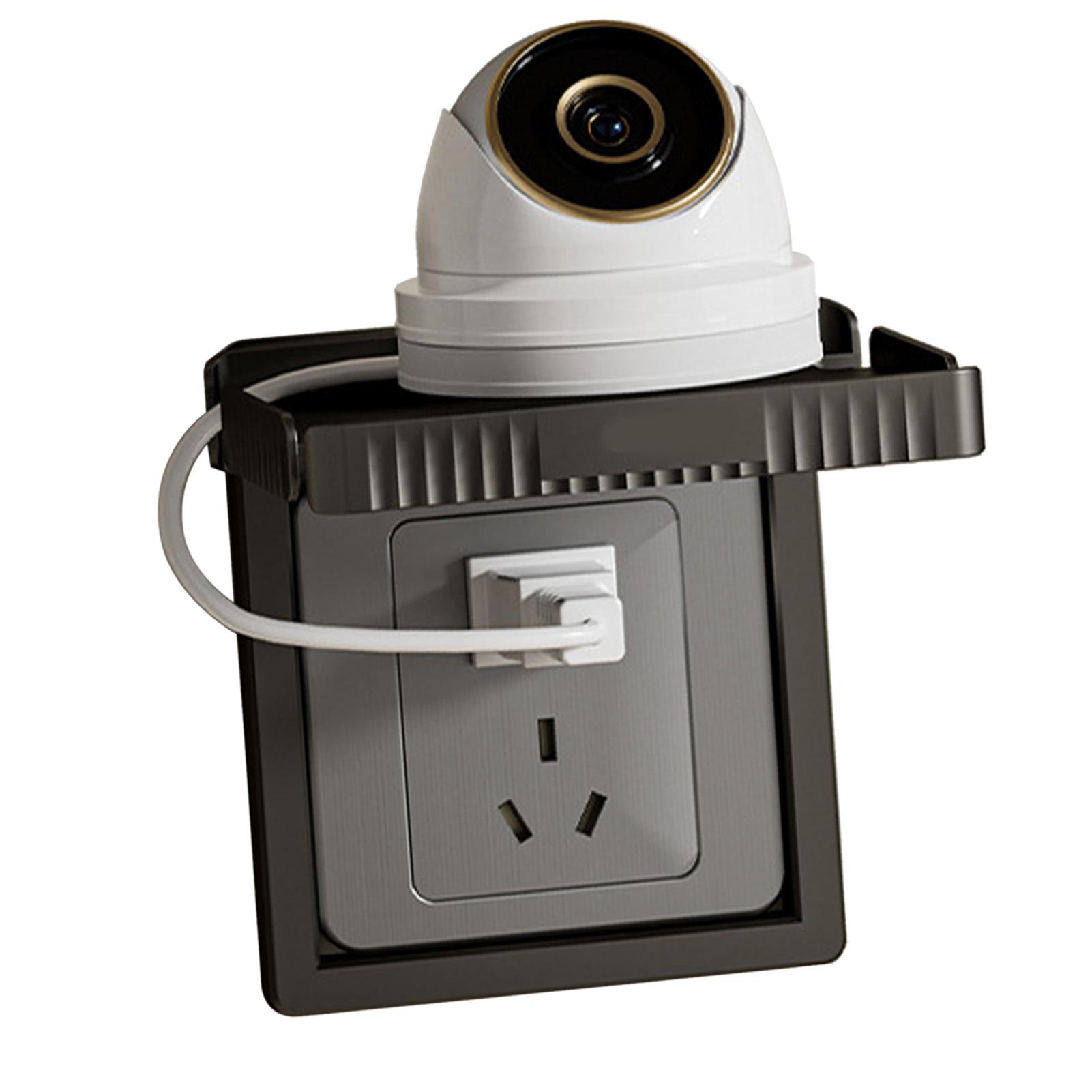 

Настенная полка для розетки Пластиковая Легко устанавливается Высокая грузоподъемность Держатель для настенной розетки для телефона, камеры, роутера Черный чёрный