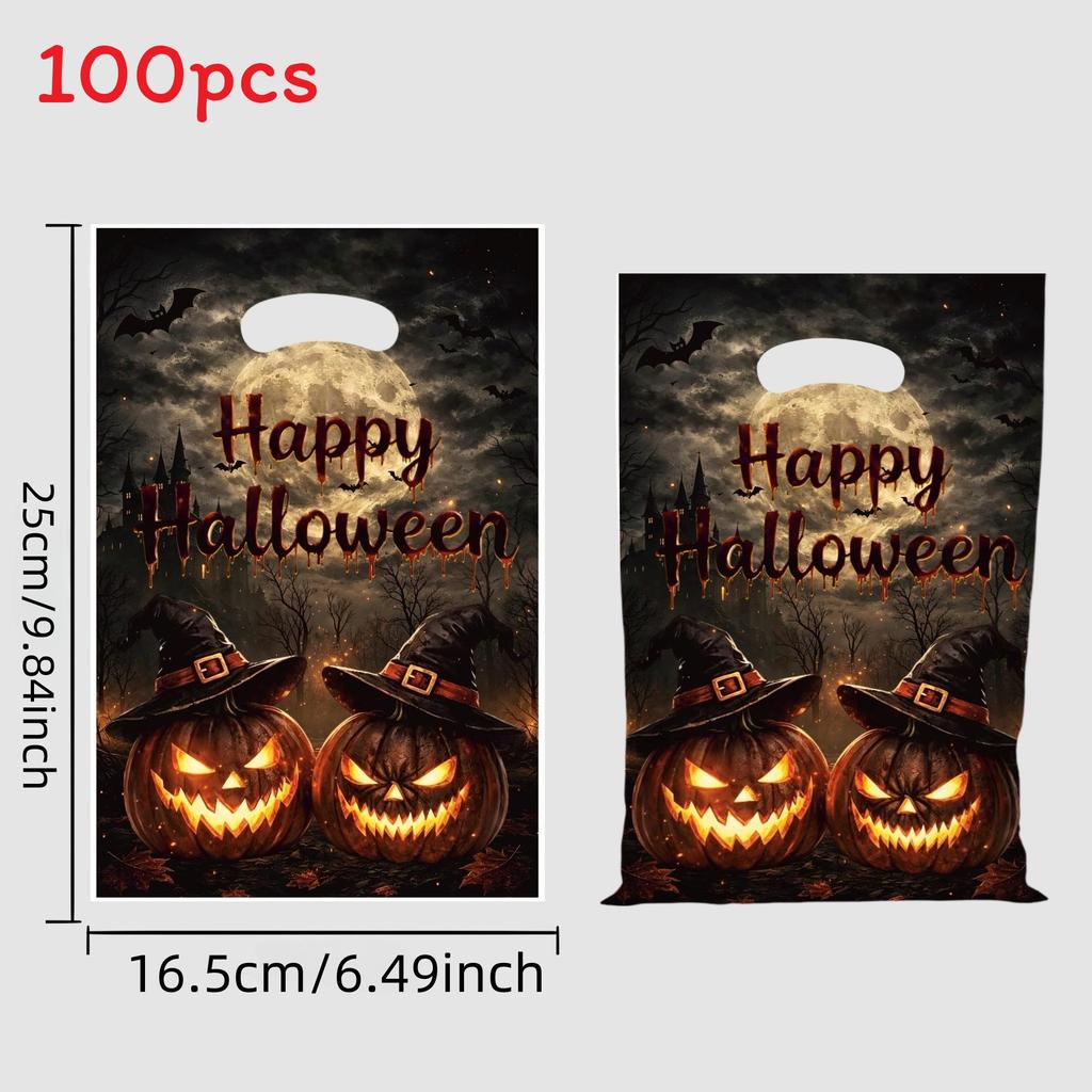 Halloween Pumpkin Candy Bags With Glitter Film For Childrens Trick Or Treat Parties