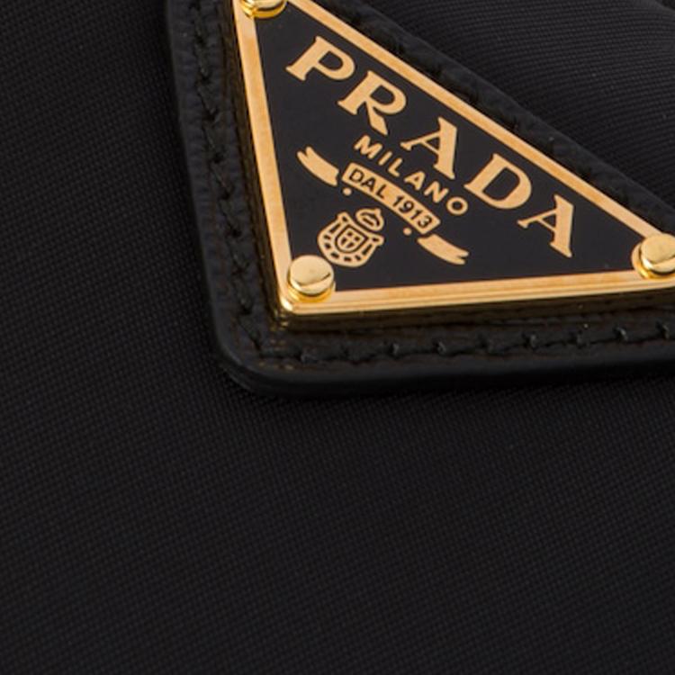 Prada Re-Edition 2005 Enamel Metal Triangle Logo Zipper Closure Recycled Nylon Mini Shoulder Tote Bag Women bags Black 1NE204-R064-F0632