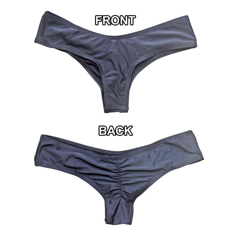 Luxurious Women Brazilian G-string Briefs With Elegant Ruffles For Beachwear