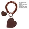 Keychain Pendant Chain Faux Leather Heart Pendant Stainless Portable Shoulder Bag Handbag Decoration Pendant Keyring Holiday Gift