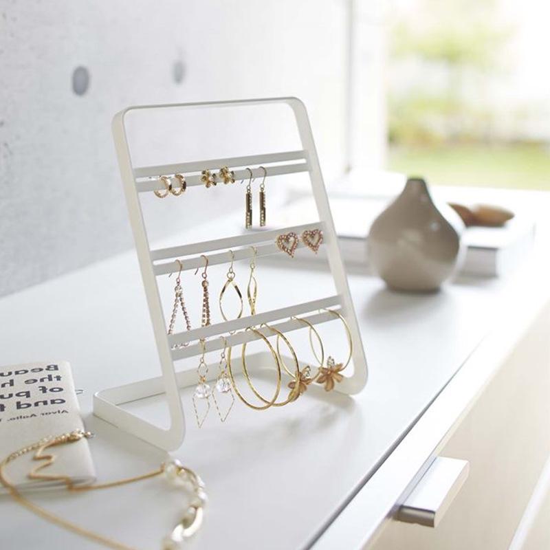 

New Metal Jewelry Storage Rack: Creative Display Shelf for Earrings and Rings чёрный
