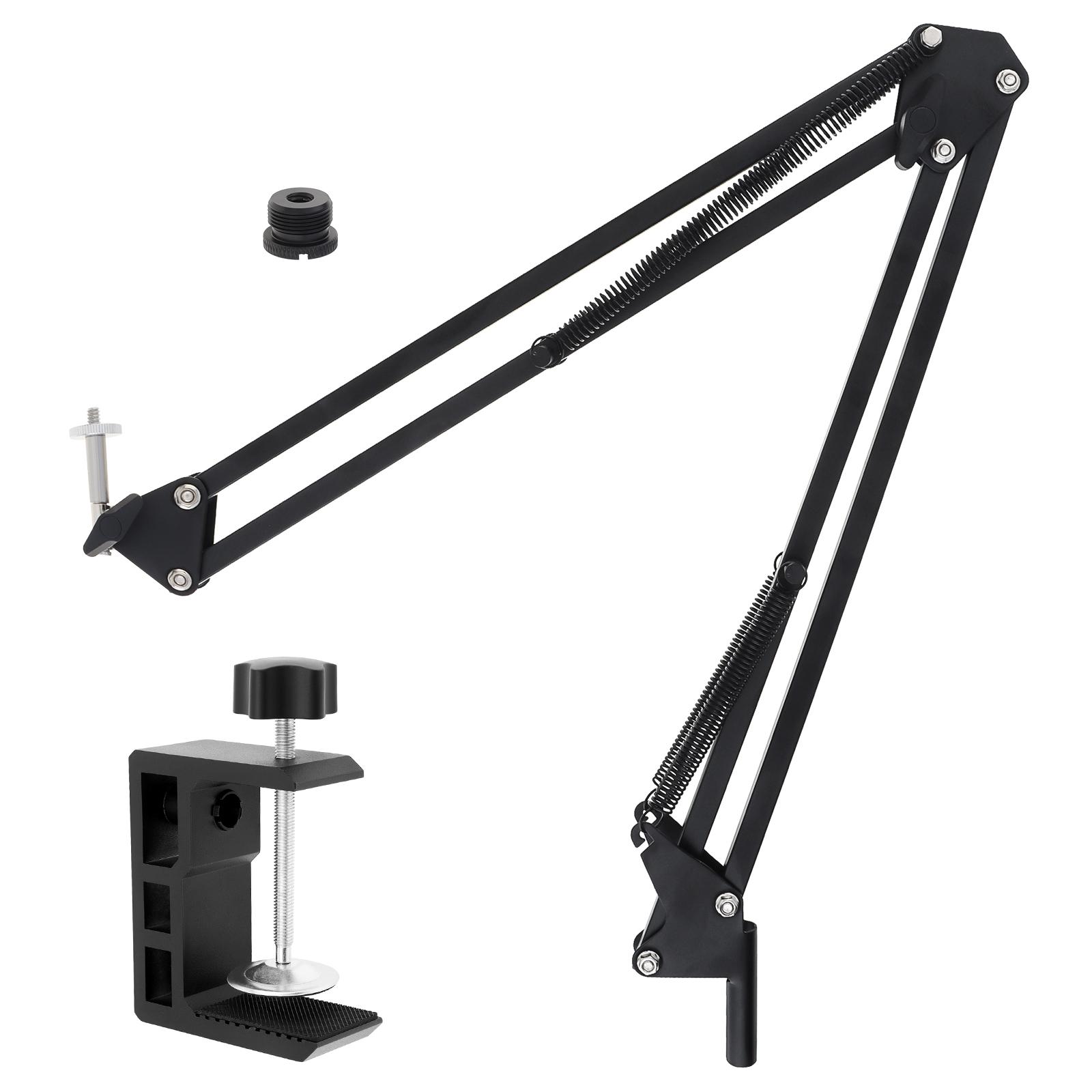 

Heavy Duty Metal Table Clamp Swing Arm Stand 360 Rotation Adjustable for Desk Lamp Magnifier All-in-One Mount with Hardware