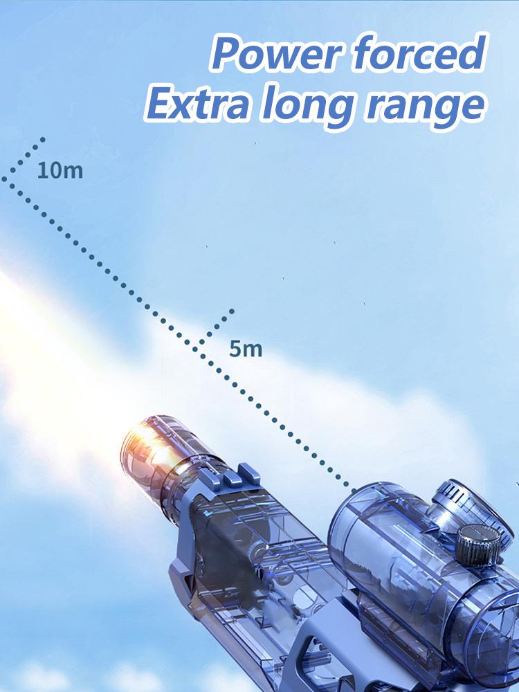 Automatic Water Absorbing Large Capacity Water Gun Summer Electric Water Gun Long Rang Pulse Watergun Outdoor Toy With Light