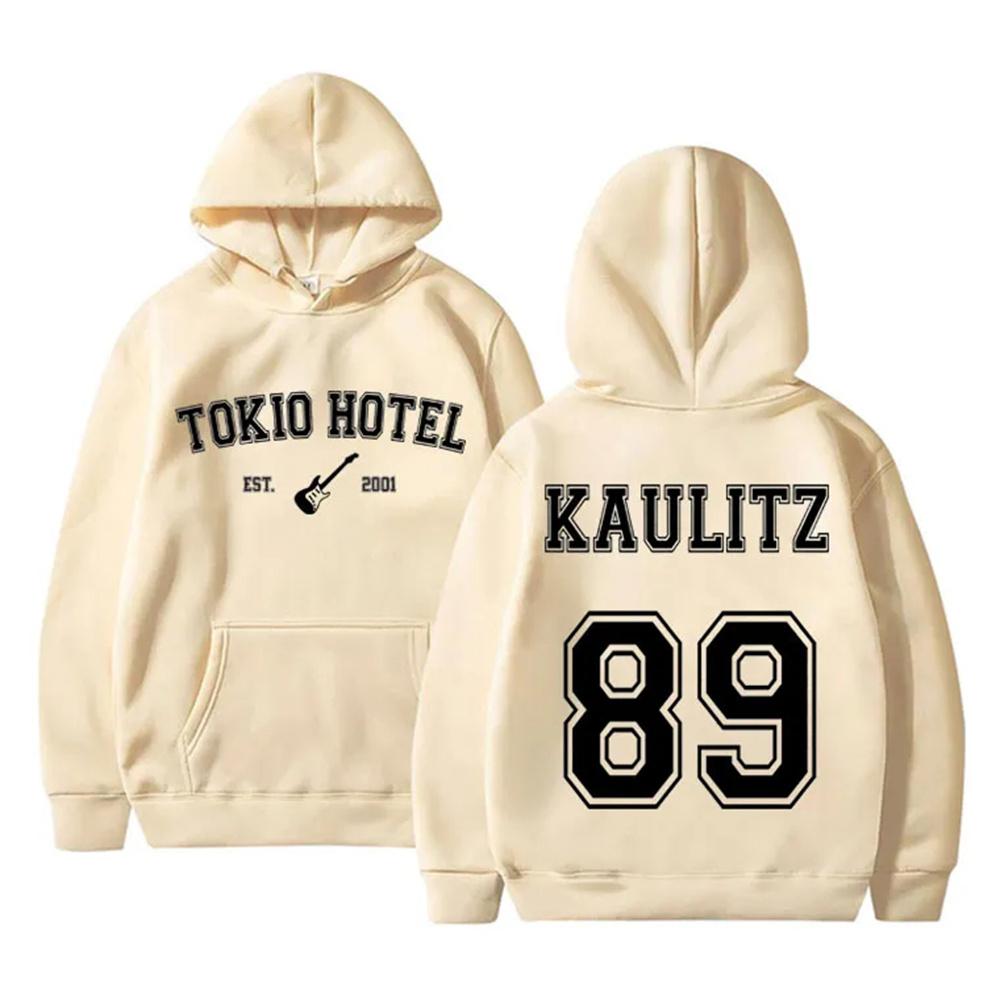 Germany Rock Band Tokio Hotel Kaulitz 89 Back Print Hoodie Unisex Women Vintage Oversized Sweatshirt Unisex's Gothic Black Streetwear