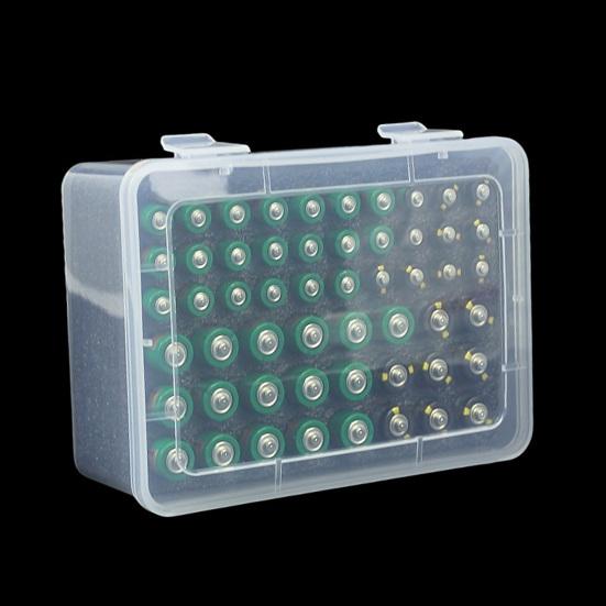 Pudełko do przechowywania baterii 54 przegródki Organizer na baterie z półprzezroczystą pokrywką Uchwyt na baterie z wyściółką gąbkową na baterie AA i AAA Domowe biuro szuflada