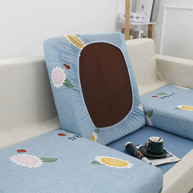 Leaves Stretchy Sofa Furniture Seat Cushion Cover Printed Sofa Cover Half Package Couch Stretch Slipcover Funiture Protector 1 /2 /3 /4 Seater