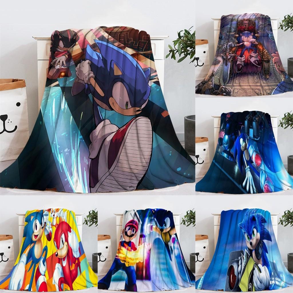 Blanket Sonic Flannel Hedgehog Cartoon Sofa Bed Throw Rug Warm Winter Gift Kids