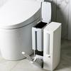 Plastic Garbage Can with Press Type Opening Large Capacity Trash Can Waste Bin Toilet Brush for Daily Disposal Need