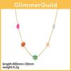 Style Colorful Flower Necklace With Stainless Steel Chain For Women Summer Fashion