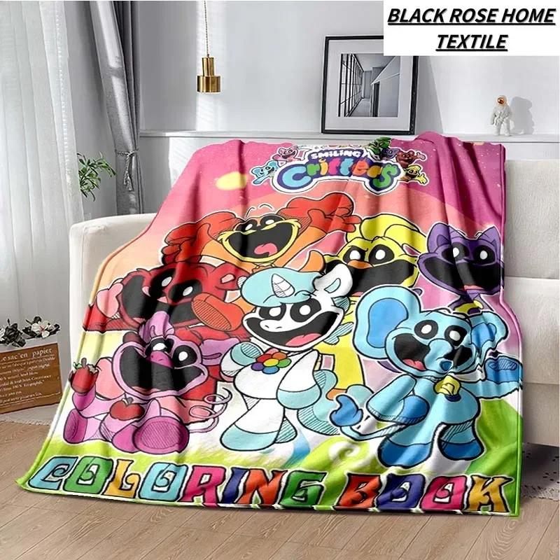 Fashion Art Print Cartoon Anime S-smiling critters Blanket Outdoor Car Travel Portable Camping Warm Cover Blanket Birthday Gift