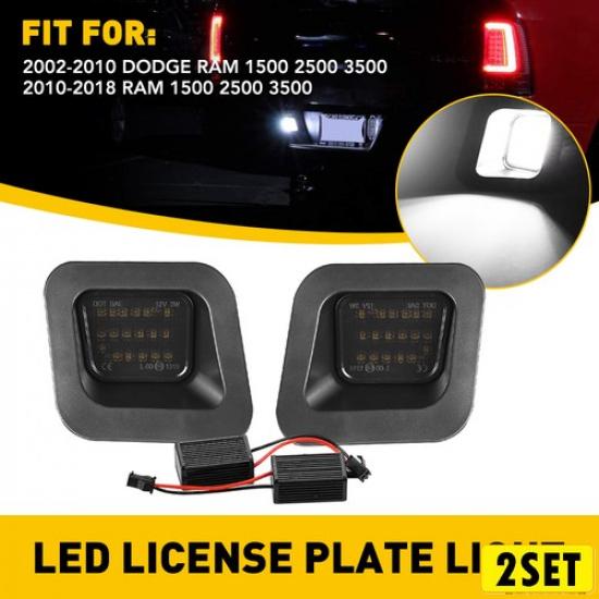 2Set LED License Rear Plate For Lights Dodge 2003-2018 Ram 1500 2500 SMOKED 3500