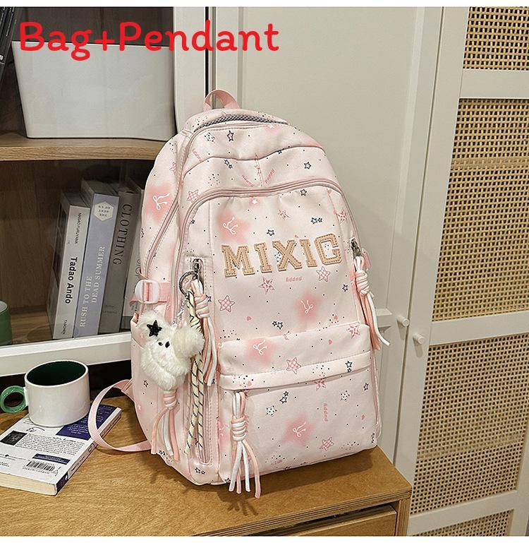 

Starry Night Girl Backpack With Nylon For School And Education рожевий