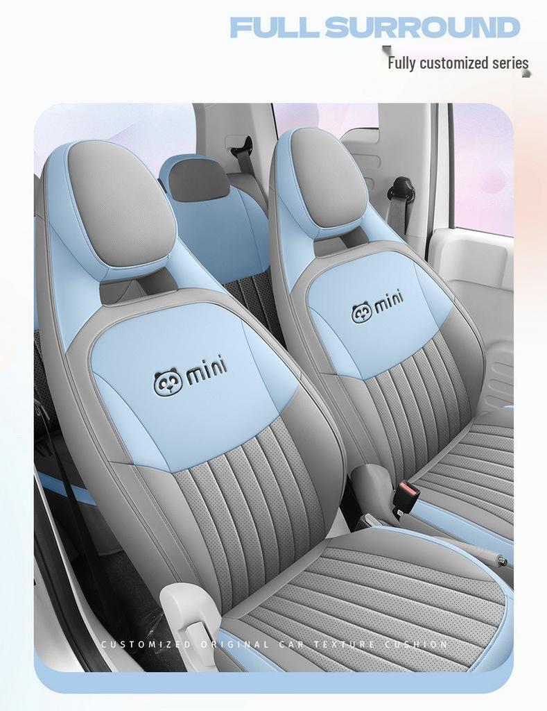 Panda Mini Cartoon Leather Car Seat Cover - Full Surround, Fits 23 Models, Cute Design