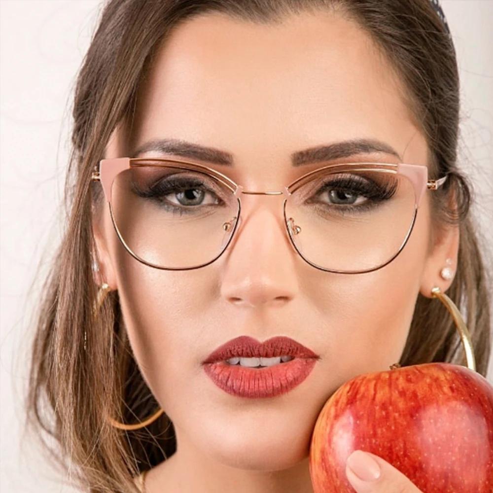 Cat Eye Spectacle Frame Women Eyeglasses Computer Prescription Optical Female Eyewear Clear Lens Glasses Frame Gafas De Lectura