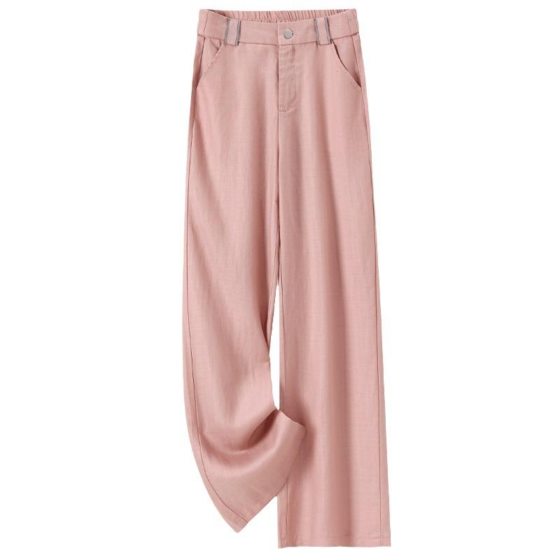 2025 Women's High-Waisted Linen-Cotton Wide-Leg Pants - Slimming, Wrinkle-Resistant, Casual Summer Style