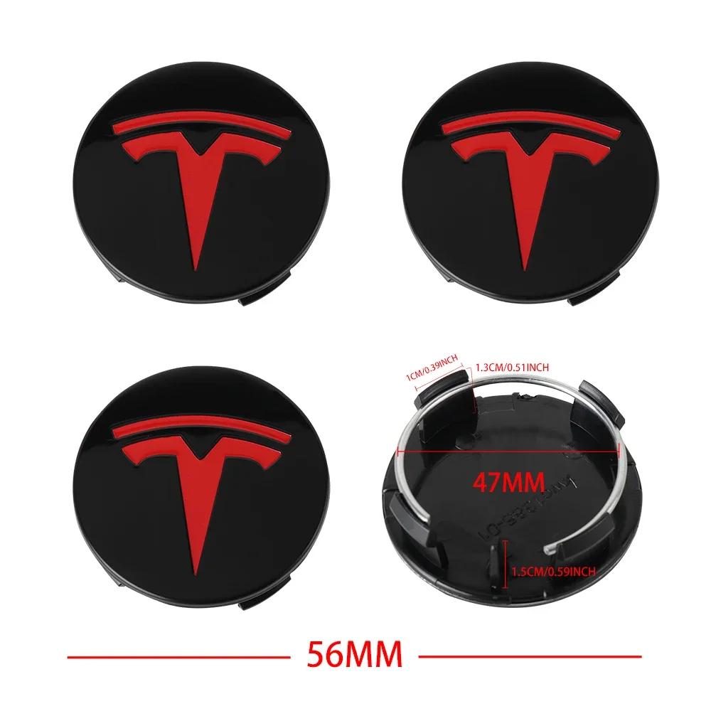 Car Sticker Tesla 56mm Original Car Wheel Center Hub Caps Sticker Cover For Tesla Model Y Model 3 2017-2023/MODEL3 Highland 2024