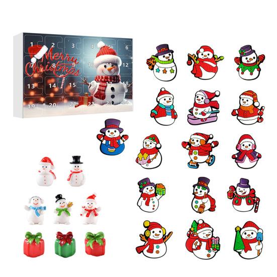 

Рождественский снеговик Адвент-календарь 24-дневный обратный отсчет Рождественский подарочный набор 2D мультяшный снеговик подвесные украшения D