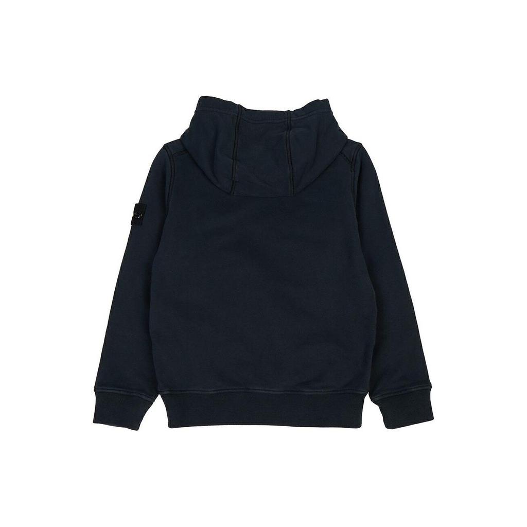 Stone Island Solid Color Hooded Pullover Long Sleeve Kids tops Navy-Blue 791661620-V0020