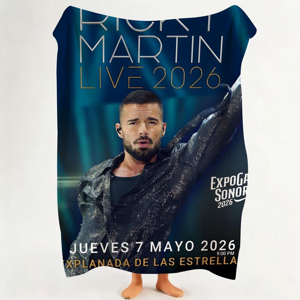 

Music RRicky MMartin Throw Flannel Throw Blanket Suitable for Sofa Living Room Bedroom 75cmx90cm