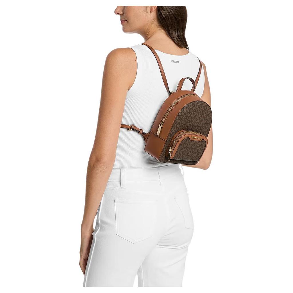 Michael Kors Zaino in Pelle con Stampa Logo Jaycee Zaino da Donna Marrone Oro 35T2G8TB1B-BROWN