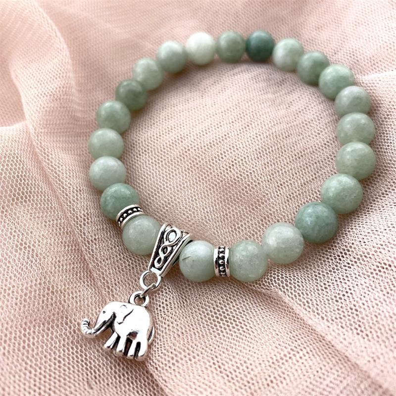 Lucky Natural Stone Beaded Bracelet Fashion Cute Elephant Unisex Bracelet Jewelry Bracelet
