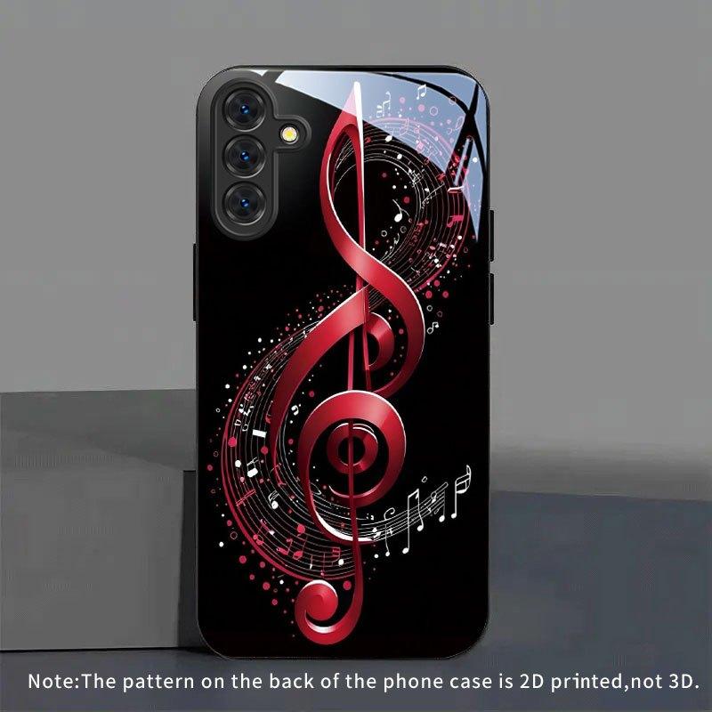 

Creative red music spectrum tempered glass phone case suitable for Samsung GalaxyS26 S25 S24 S22 S21 S20FE/Ultra/Plus5Ganti drop Galaxy S23 FE