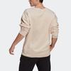 Men's Adidas Originals Silicon Crew Logo Label Sports Round Neck Pullover Creamy White GN3290