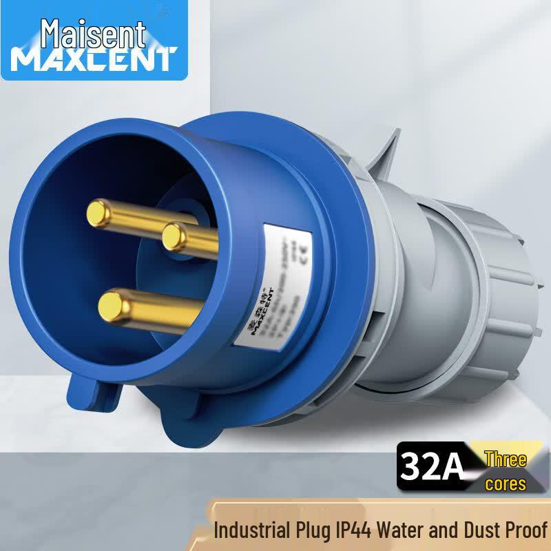 MAXCENT 32A 3-Pin IP44 Industrial Plug Connector