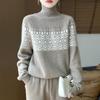 Women Sweater 100% Wool MODERN NEW SAGA Turtleneck Knit Pullover Thick Winter Jumpers Female Knit Tops