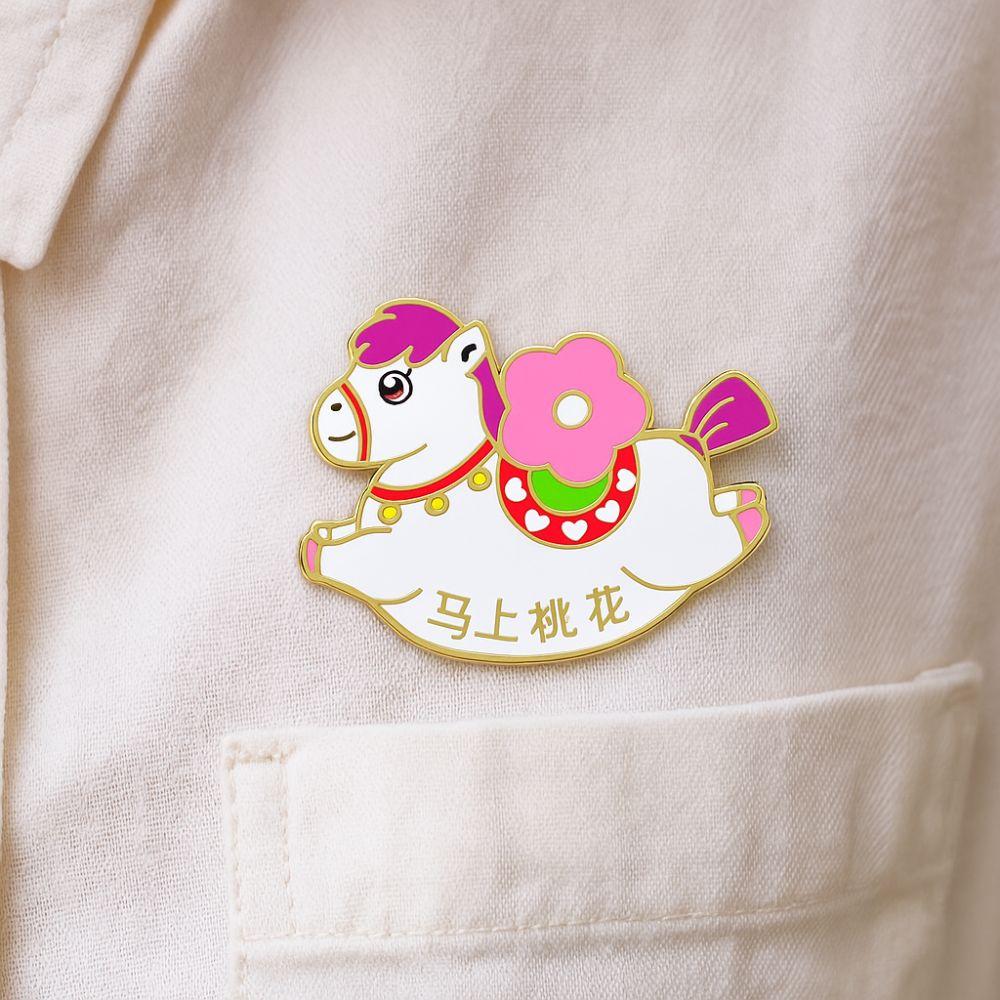 Cute Animal Brooch Cartoon Steed Brooch Badge Pins Zodiac Horse Brooch Women Accessories