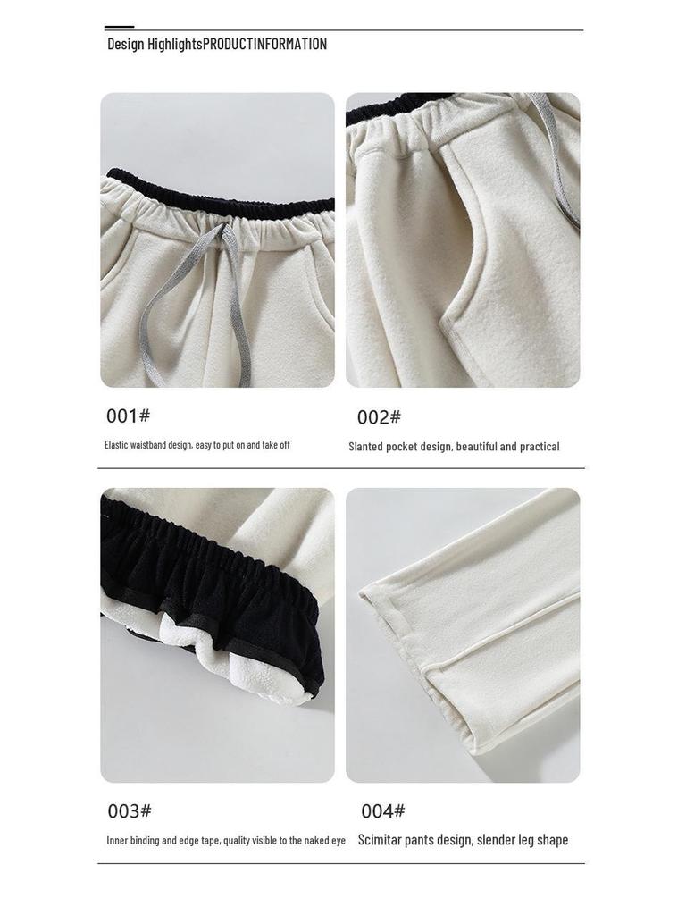 Girls' 2025 Fleece Scimitar Pants: Stylish and Casual Autumn/Winter Sweatpants for Big Kids