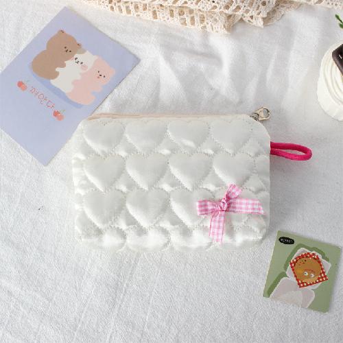 

Cute Bow Lipstick Cosmetic Bag Portable Storage Pouch for Earphone Cable Coins Small Purse