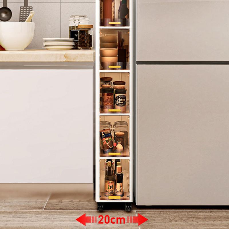 Foldable Storage Cabinet Bathroom Organizer Slim Cabinet Organizer Rack Pantry Cabinet Storage