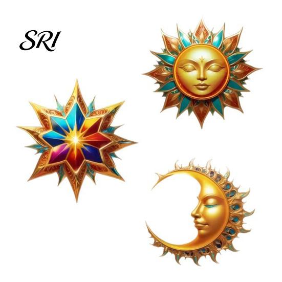 Entrance Wall Decoration 3Pcs Sun Moon Star Decorations Waterproof Bohemian Wooden Exotic Style Courtyard Decor Art Set Outdoor Indoor Hanging