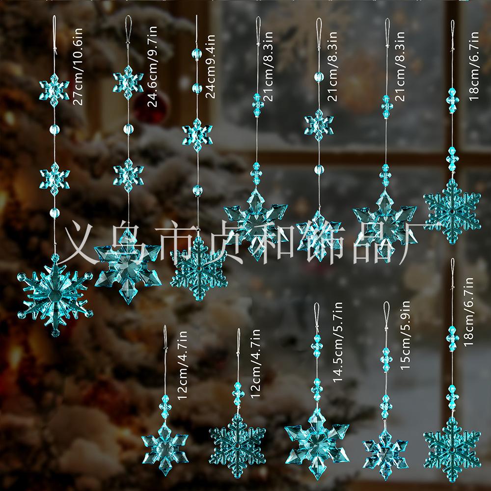 12 Pieces Of Acrylic Snowflake Decorations For Christmas Tree