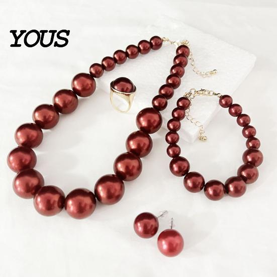 Wedding Necklace Earrings Bracelet 3Pcs/Set Imitation Pearls Jewelry Set, Adjustable Length Choker with Ear Studs White Dress Set And Bracelet,