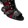 Fashion Hollowing Out Tiger Teeth Heel Design Rivet Sandals European  American New Zipper Belt Buckle Black Women's Cool Boots Size 43