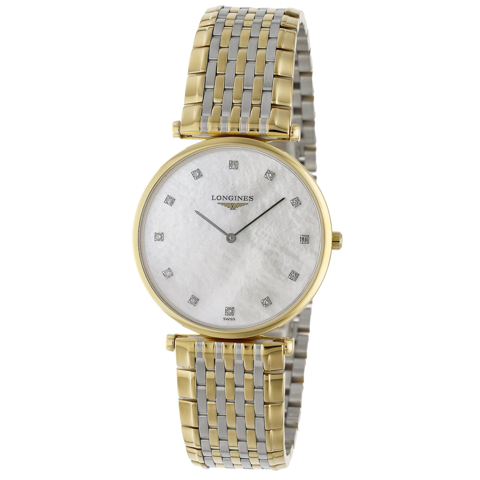 

Unisex watch LA GRANDE CLASSIQUE Quartz 3 ATM water resistant Sapphire glass White pearl dial Stainless steel Silver x Gold [Longines] L4.709.2.88.7 білий