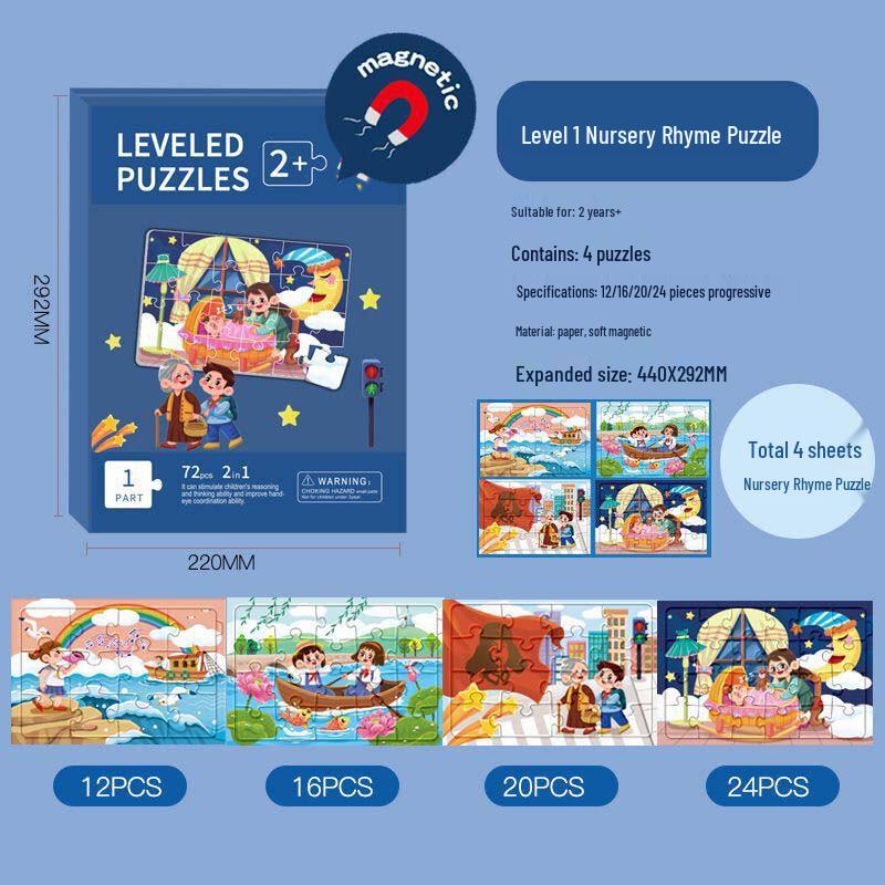 Chenchen Kids Magnetic Early Learning Puzzle - Nursery Rhymes