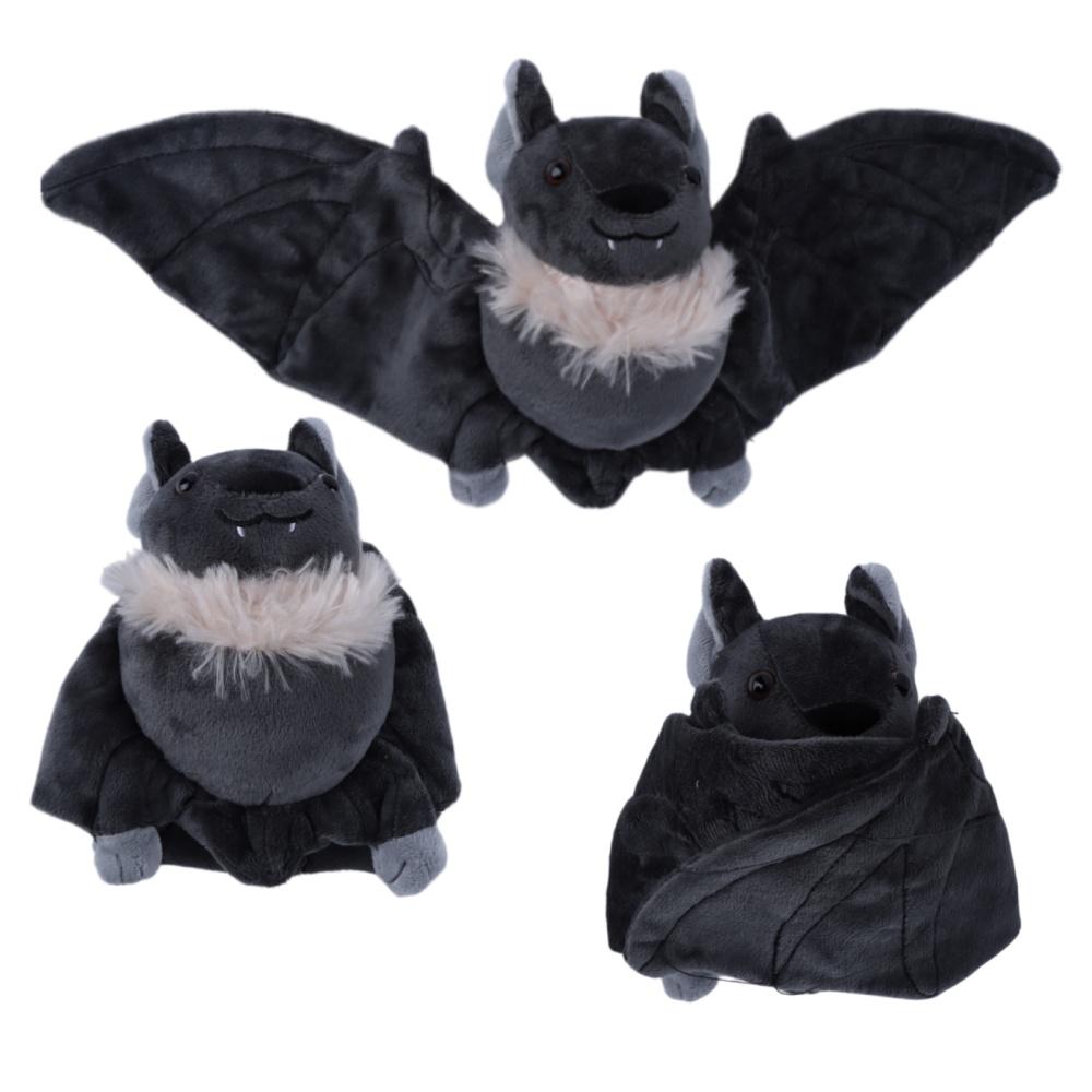 Bat Plush Toy Wings Can Be Unfolded and Folded Cute White Necked Bat Halloween Holiday Plush Toys Horror Party Atmosphere Toys