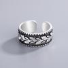 Latest Retro Temperament Leaf Sterling Silver Color Jewelry Personality Wide Thai Silver Color Embossed Olive Leaf Opening Rings R271Retro Jewelry