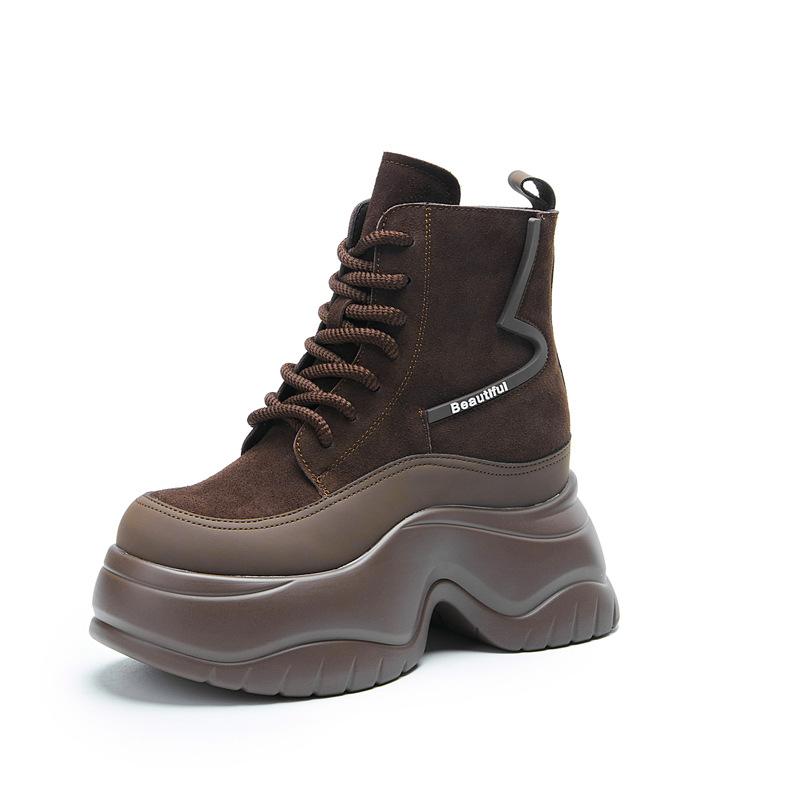 8603 inner heightening thick-soled muffin Martin boots women's new casual thin short boots in autumn and winter 2025