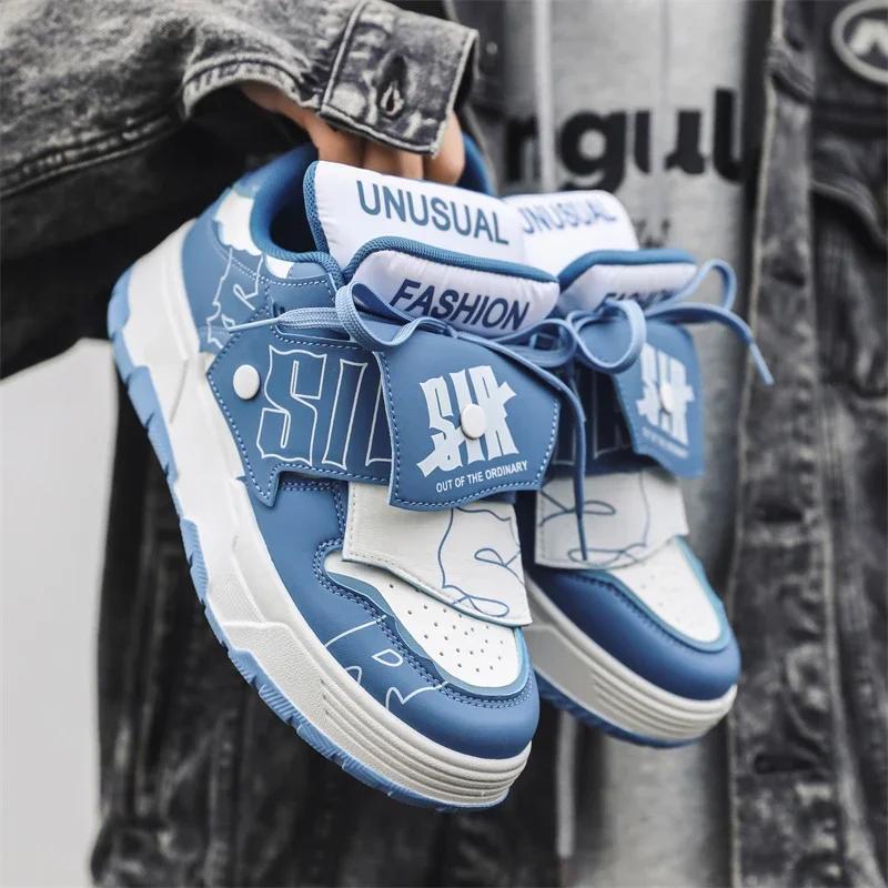 

Уличная обувь для пар Tide Bread Shoes для мужчин, обувь для досок, повседневная обувь для мужчин, удобные нескользящие кроссовки, мода 35 синий