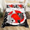 Whale Koi Duvet Cover Set Full Queen SizeSunset Great Sea Wave Bedding SetAnimal Ocean Landscape Japanese Art Comforter Cover